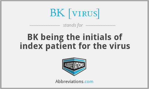 BK [virus] - BK being the initials of index patient for the virus